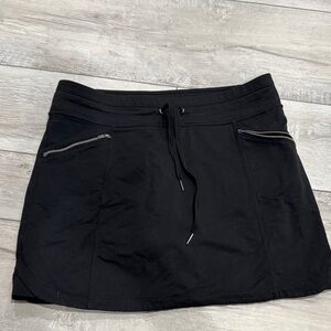 Athleta Black Skort with Drawstring and Zip Pockets